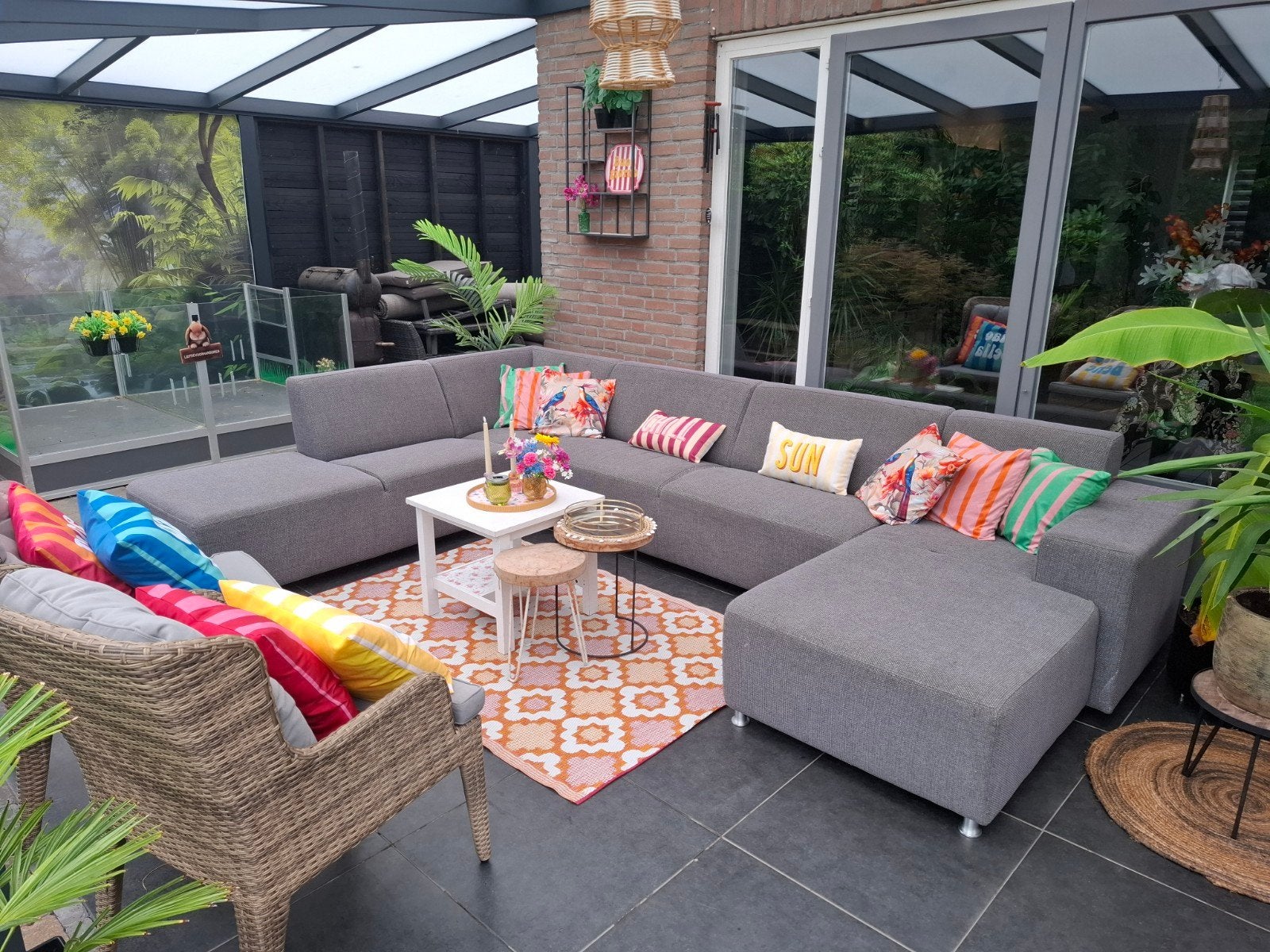 prachtige grote ruime hoekbank bankstel loungebank u bank, Ophalen