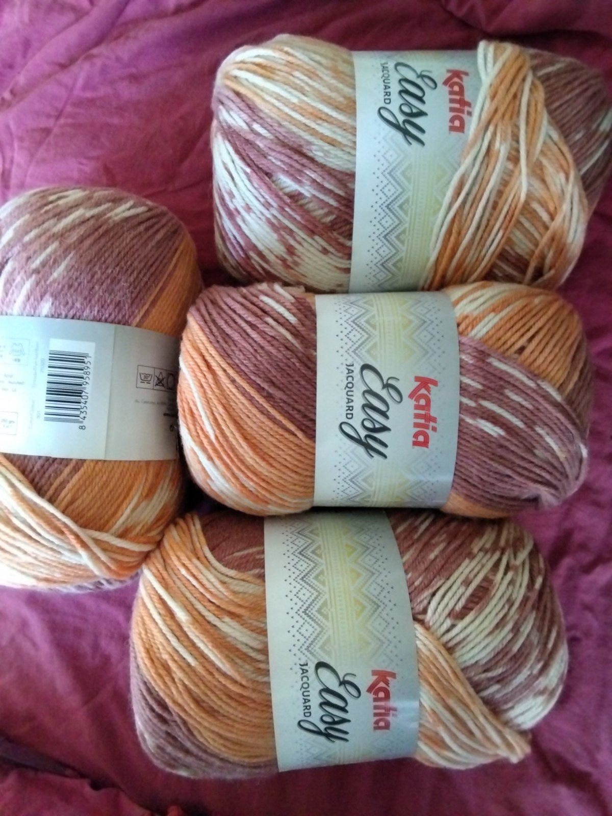 Katia Easy Jacquard Wol - 4 bollen, 250g p.bol en 400 meter, Verzenden, Nieuw, Breien of Haken, Wol of Garen
