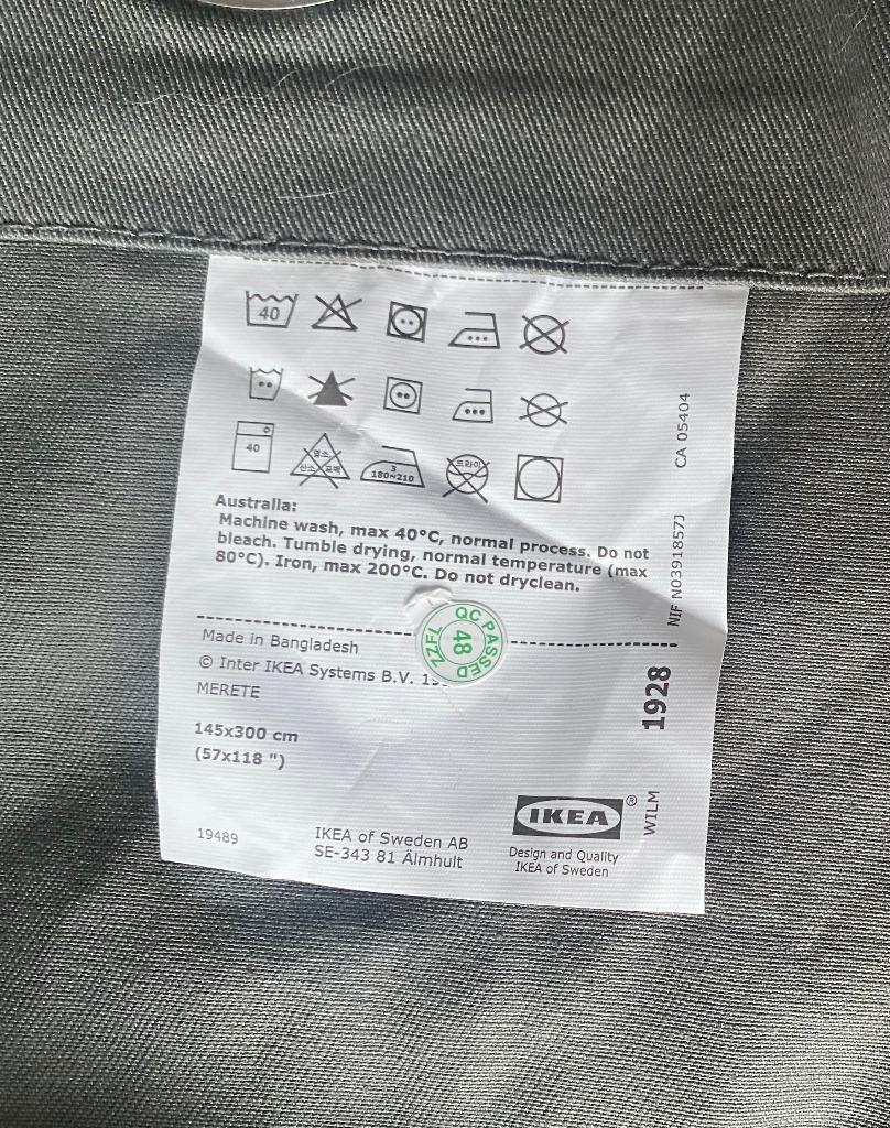 2 keer ikea grijs ring gordijn 140 x 300 cm, 100 tot 150 cm, 200 cm of meer, Ophalen of Verzenden, Grijs