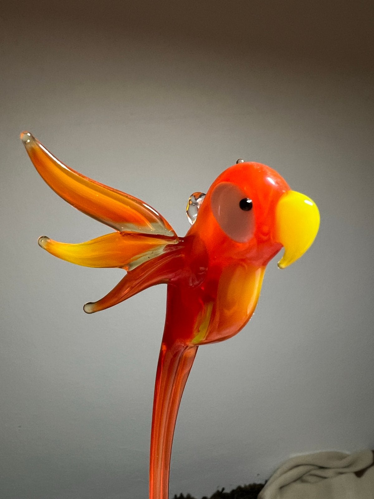 Glazen papegaai beeldje - Handgemaakt, Ophalen of Verzenden, Zo goed als nieuw, Vogel, Beeldje of Figuurtje