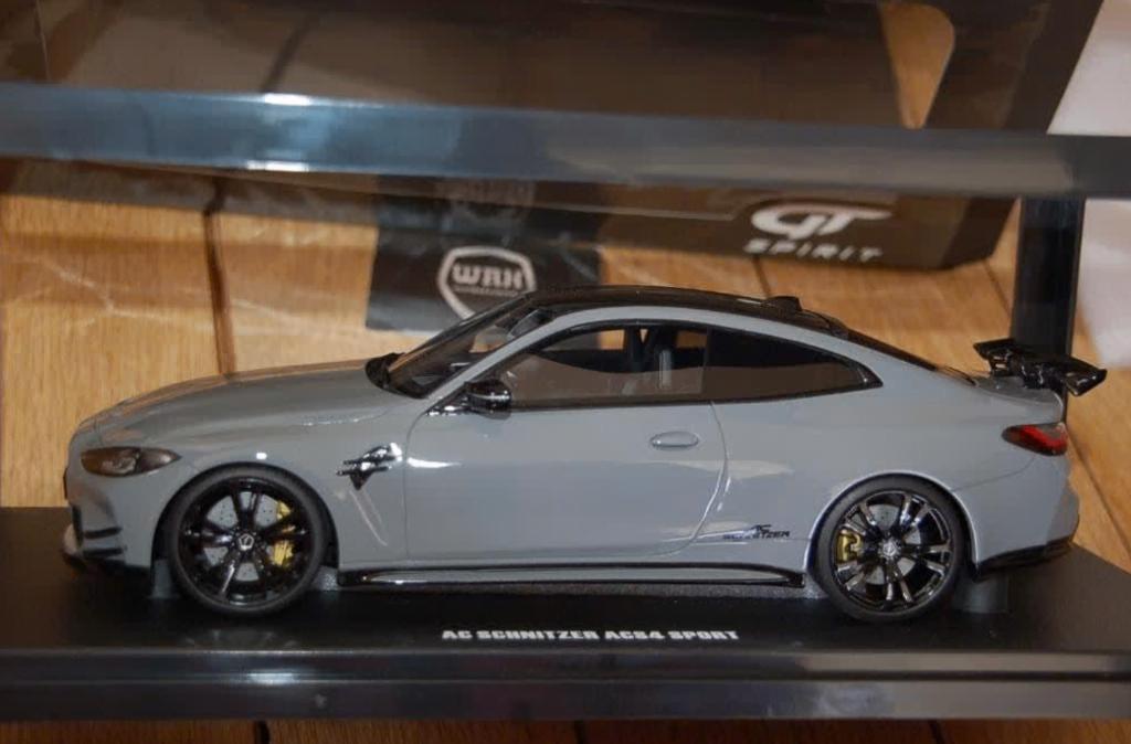 1:18 BMW M4 G82 AC SCHNITZER grey GT spirit GT376 inbox WRH, Hobby en Vrije tijd, Modelauto's | 1:18, Verzenden, Zo goed als nieuw