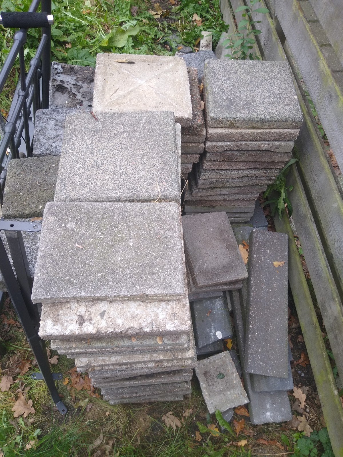 Gebruikte terrastegels en kleinere dikkere blokken, Ophalen, Gebruikt, 10 m² of meer, Beton