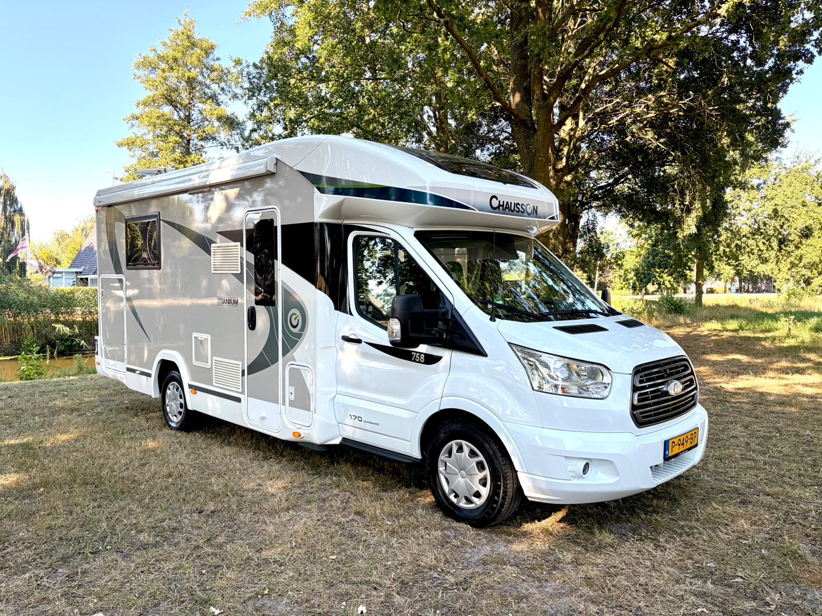 Ford Chausson Titanium 758#Automaat 170pk Eur6 2xAirco#Solar, Luifel, Ringverwarming, Ford, 7 tot 8 meter