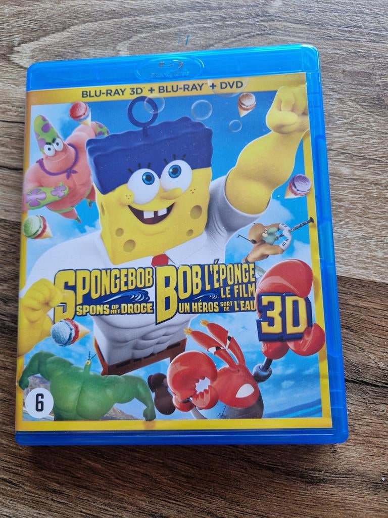 Spongebob Blu-ray 3D + Blu-ray + DVD, Cd's en Dvd's, Ophalen of Verzenden, Zo goed als nieuw