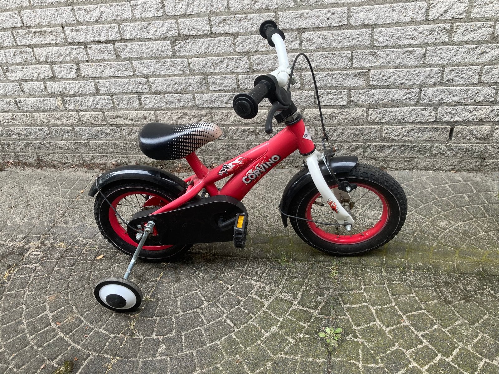 Corvino | Kinderfietsje | met zijwieltjes | 12”inch, Ophalen, Gebruikt, Minder dan 16 inch, Zijwieltjes