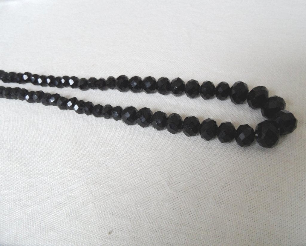 Zwarte Gefacetteerde  git ketting zie foto's, Ophalen of Verzenden, Overige materialen, Ketting