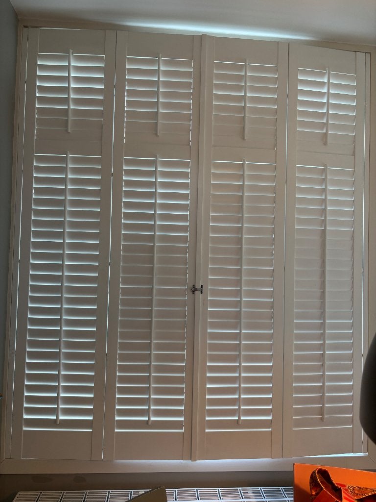 Shutters/ luiken hout wit, Ophalen, 120 cm of meer, Overige typen, Zo goed als nieuw