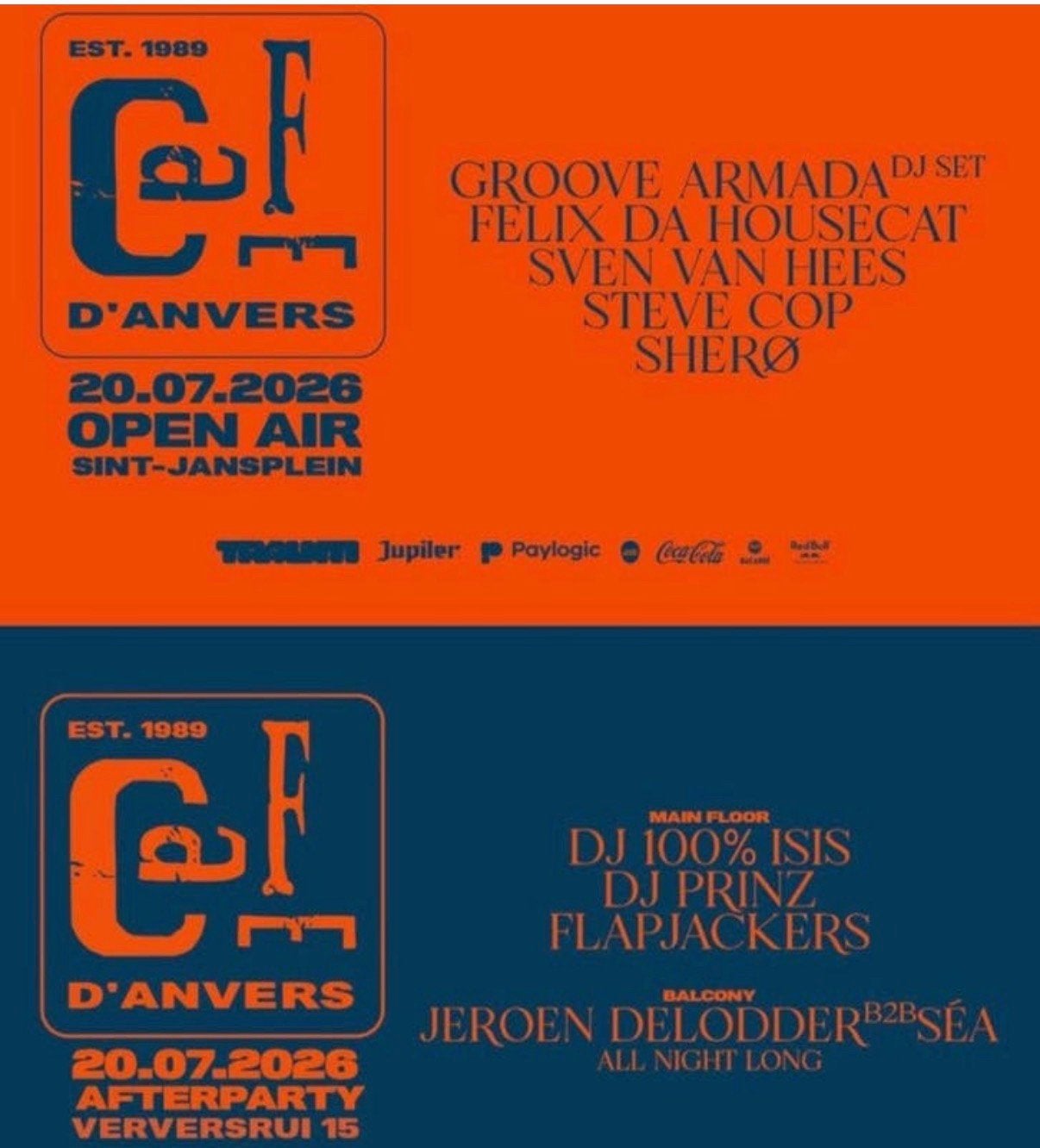 2 tickets voor Café d'Anvers Open Air maandag 20 juli, Tickets en Kaartjes, Twee personen