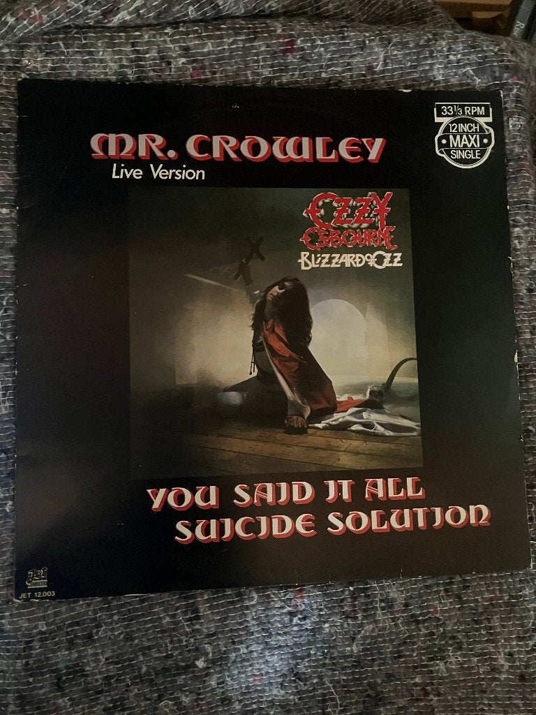 Ozzy Osbourne - Mr Crowley - Live version 12" - zeldzaam, Ophalen of Verzenden, Gebruikt
