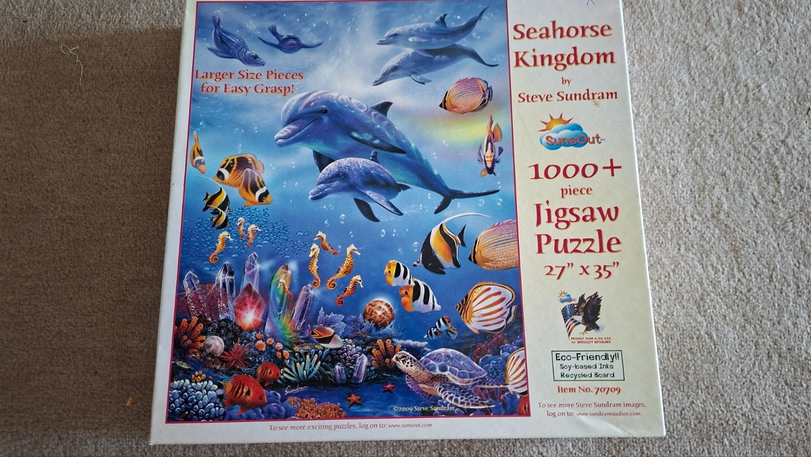 Sunsout puzzel: Seahorse Kingdom (1000 stukjes), Hobby en Vrije tijd, Ophalen of Verzenden, 500 t/m 1500 stukjes, Zo goed als nieuw