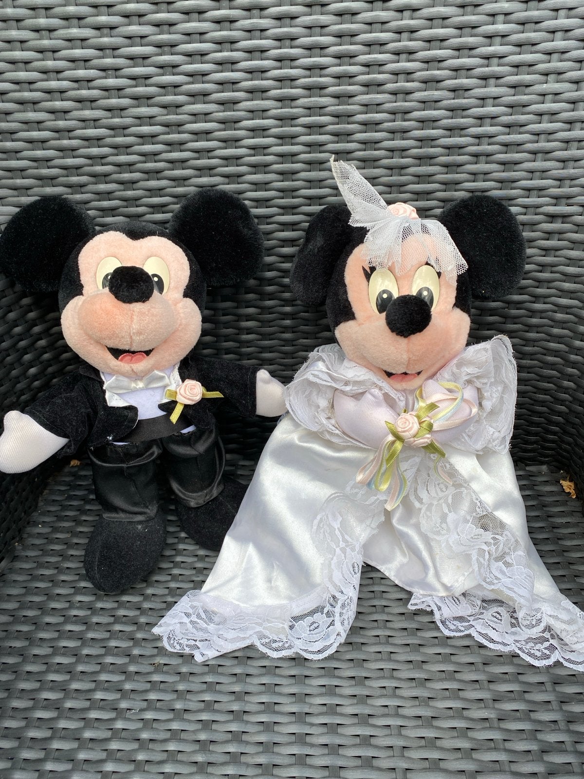 Mickey en Minnie Mouse bruidspaar knuffels, Ophalen of Verzenden, Mickey Mouse, Zo goed als nieuw, Knuffel