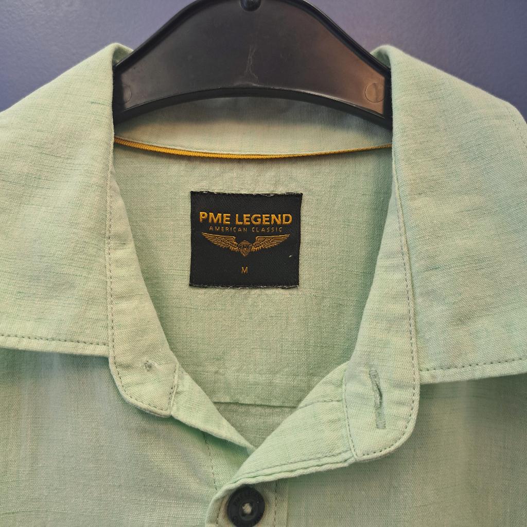 PME Legend overhemd – mintgroen linnen/katoen mt M nr 51270, ., PME Legend, Zo goed als nieuw, Pme Legend