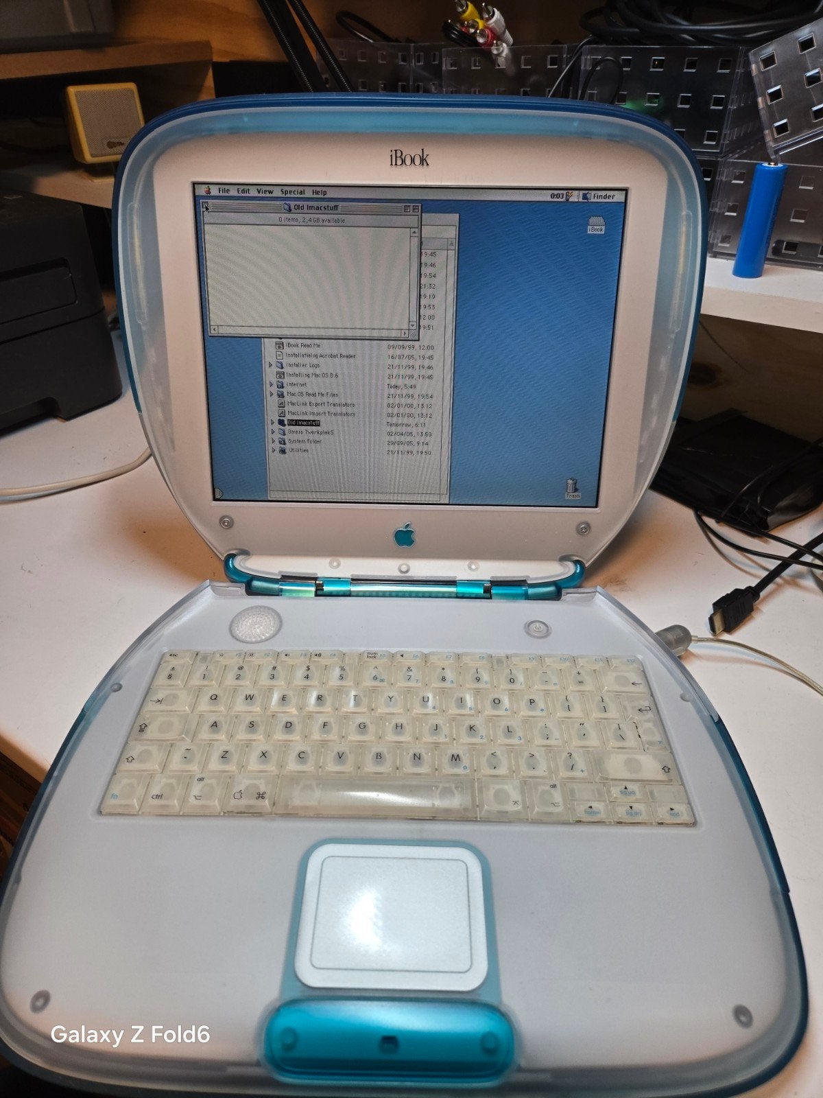 Apple iBook G3 Clamshell (Blauw) - Vintage Laptop, Computers en Software, Ophalen