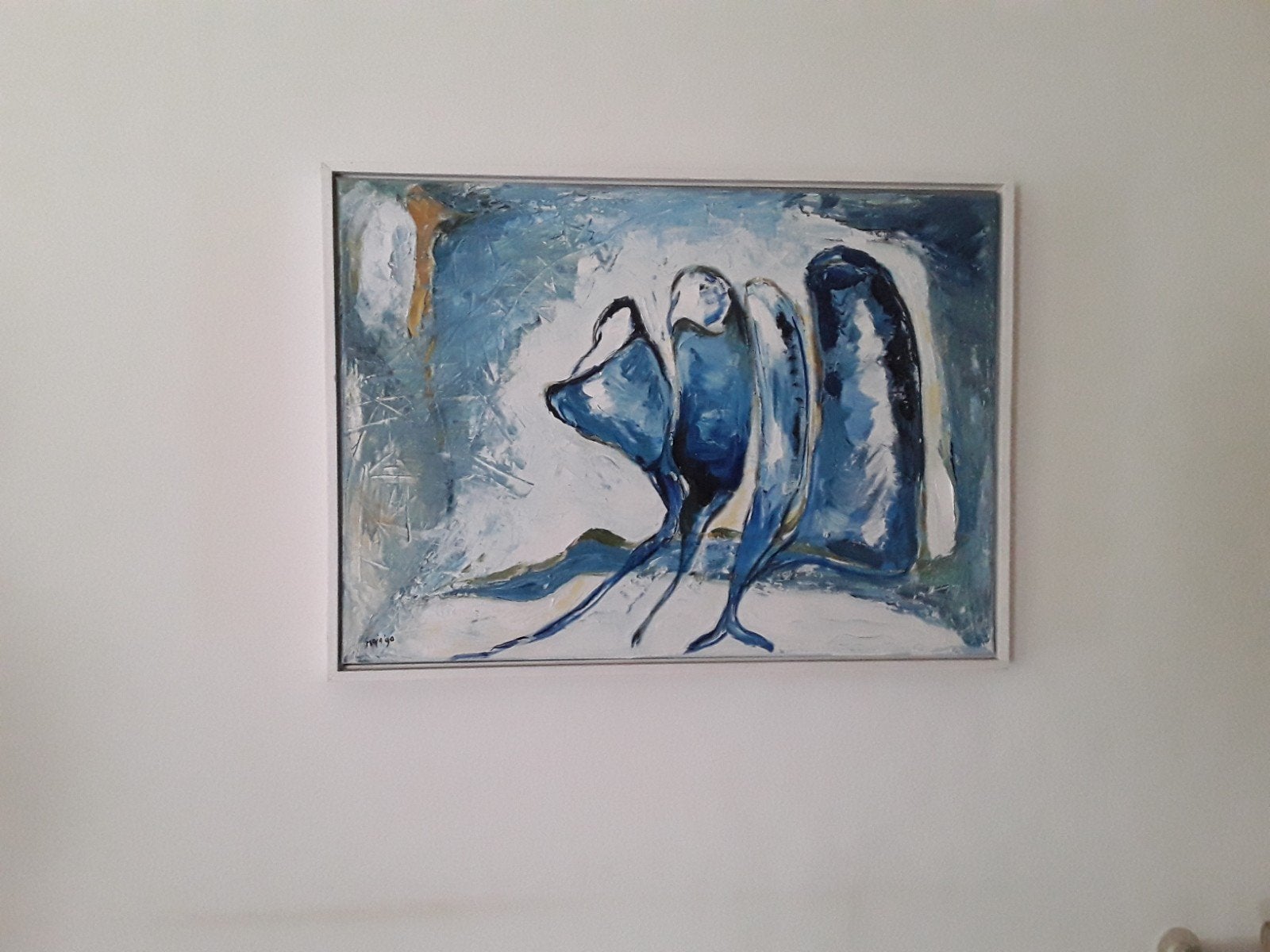 abstract Maja Boot 50x70, Abstract, Acrylverf, Ophalen of Verzenden, Gesigneerd