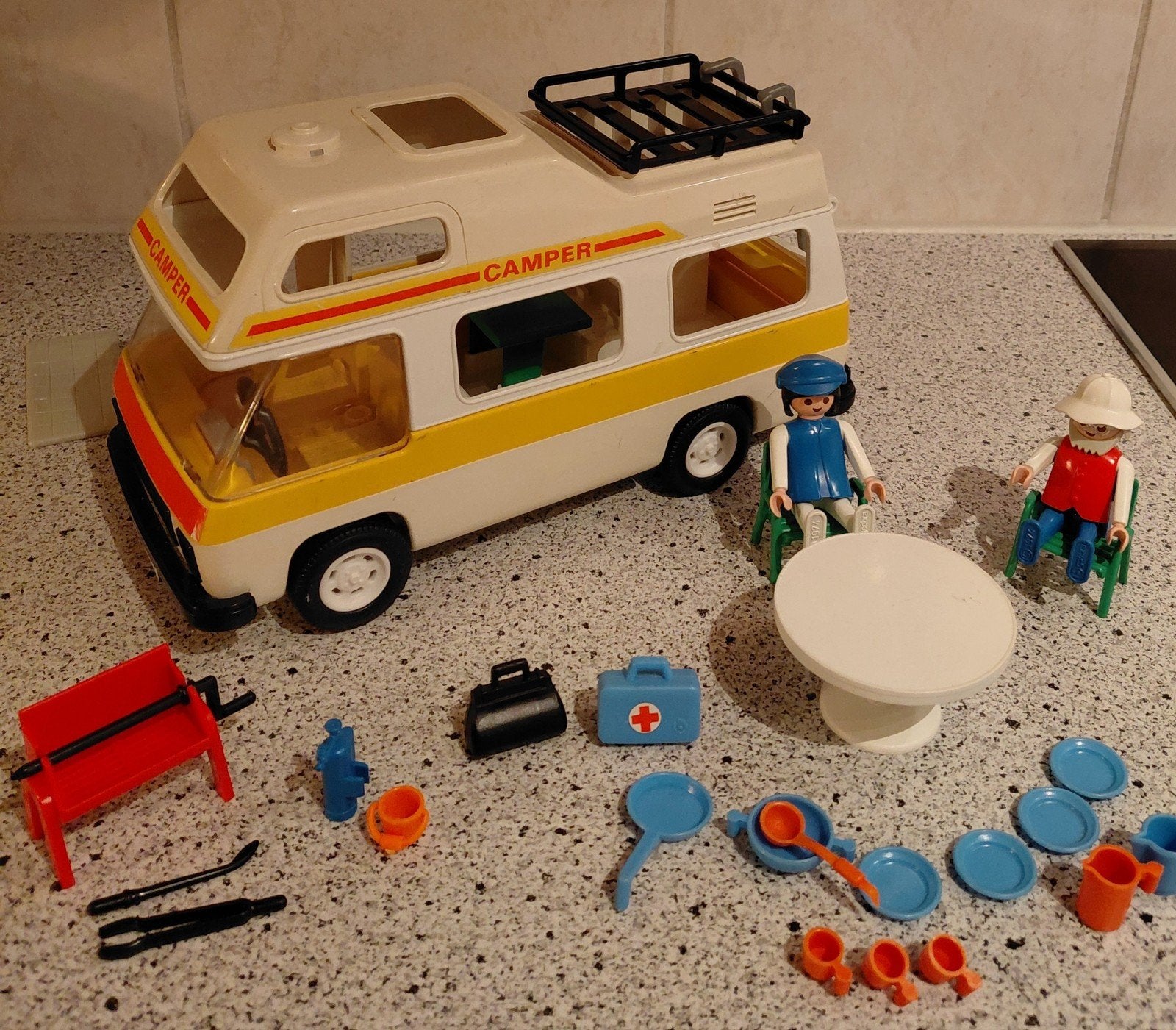 Lego / Playmobiel Camper met toebehoren, Kinderen en Baby's, Ophalen of Verzenden, Gebruikt, Complete set, Voertuig