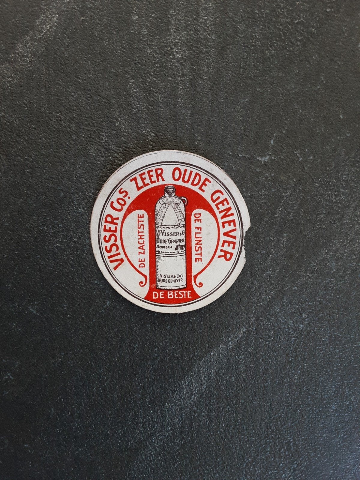 sluitzegel Schiedam zeer oude genever Visser Co's, Ophalen of Verzenden, Gebruikt