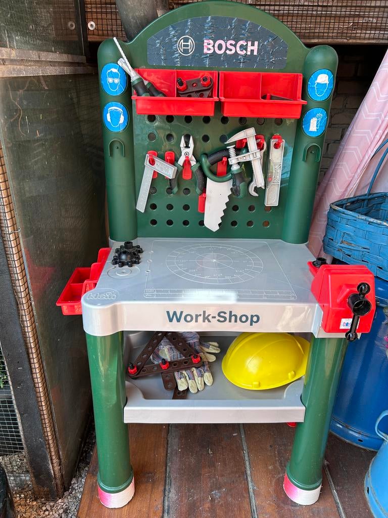 Bosch Werkbank Speelgoed met Accessoires, Ophalen, Gebruikt, Jongen of Meisje