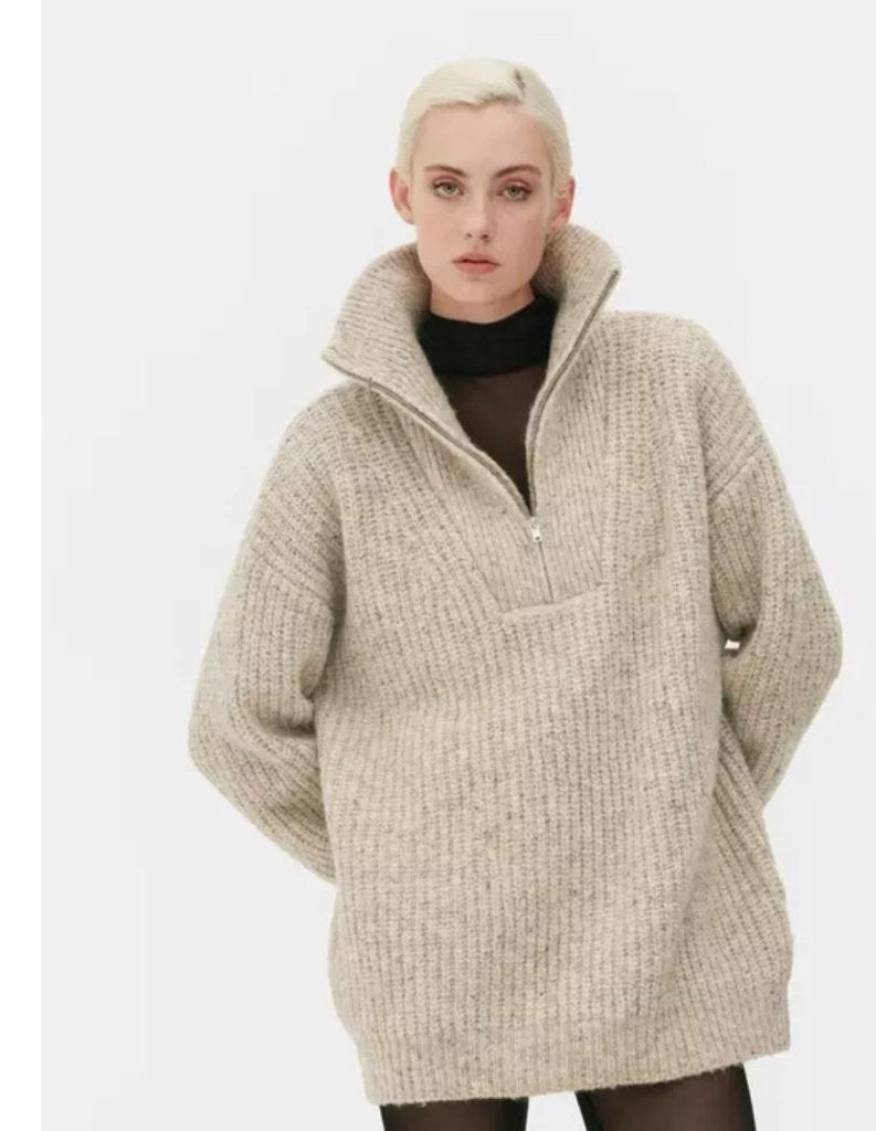 Rita Ora knitted half zip trui Maat l, Kleding | Dames, Verzenden, Beige, Rita ora primark, Maat 42/44 (L)