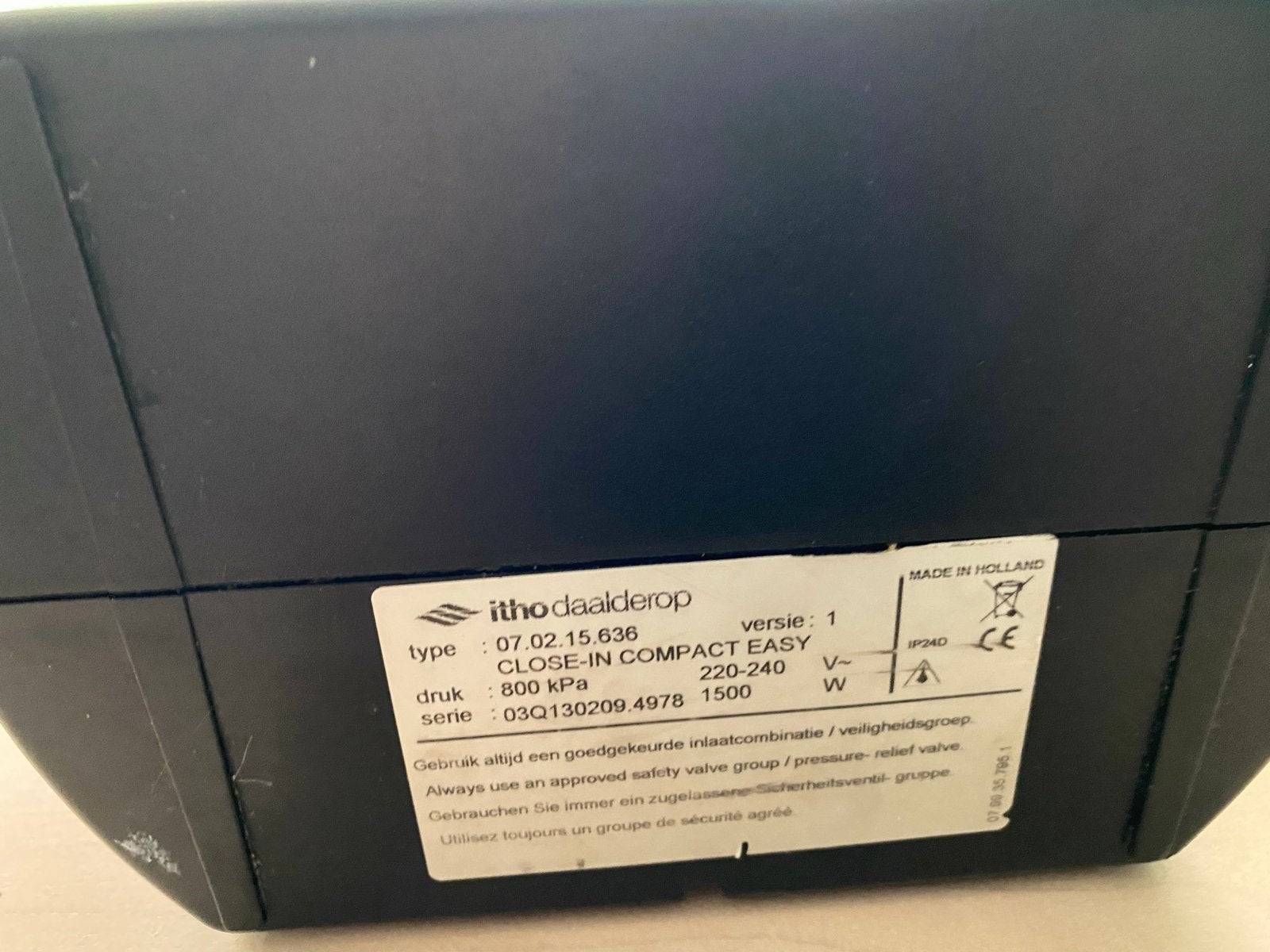 Itho Daalderop Close-in Compact Boiler, Ophalen, Gebruikt
