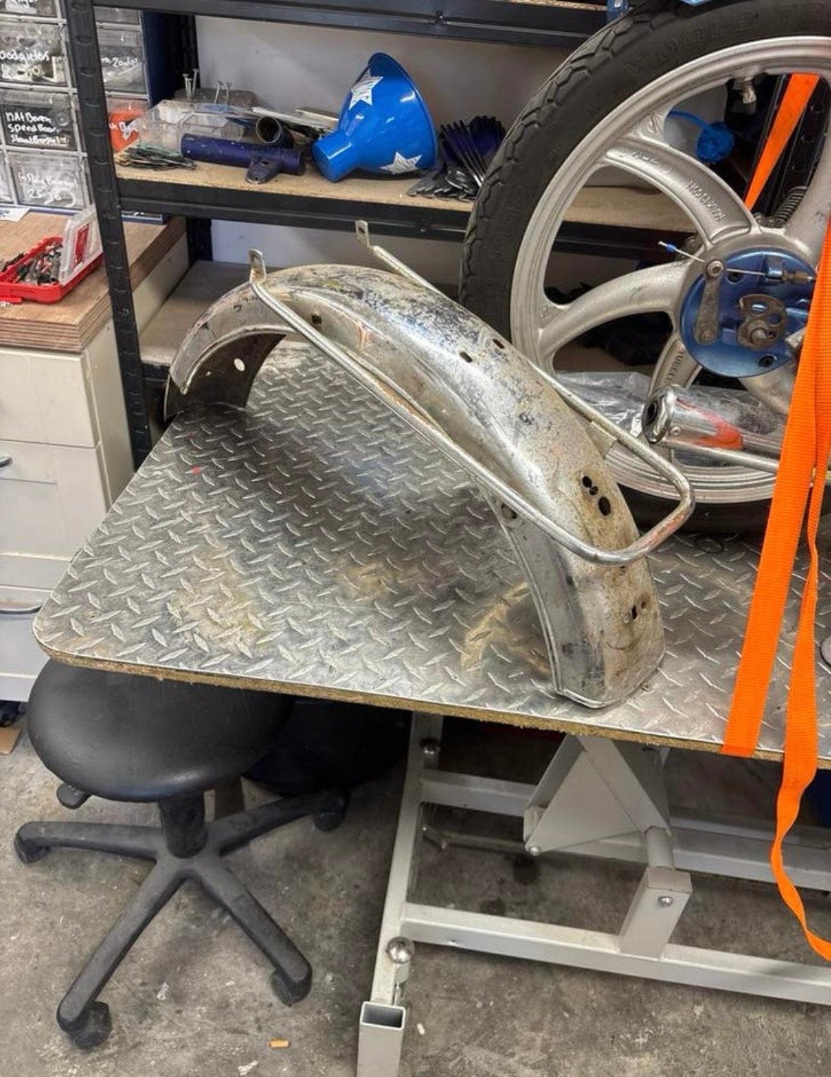 VERCHROOMD KREIDLER SPATBORD, Ophalen of Verzenden, Gebruikt, Frame