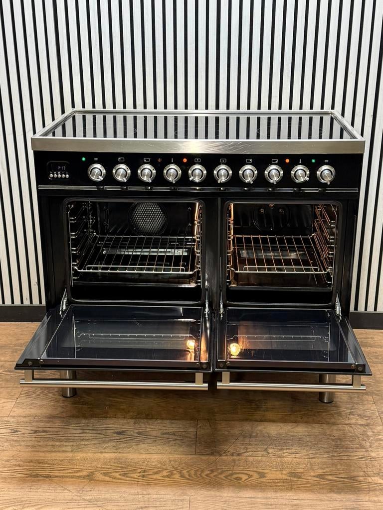 Luxe Boretti Fornuis INDUCTIE Zwart hoogglans 6 zones 100 cm, Witgoed en Apparatuur, Fornuizen, Fornello Esperta, Ophalen of Verzenden