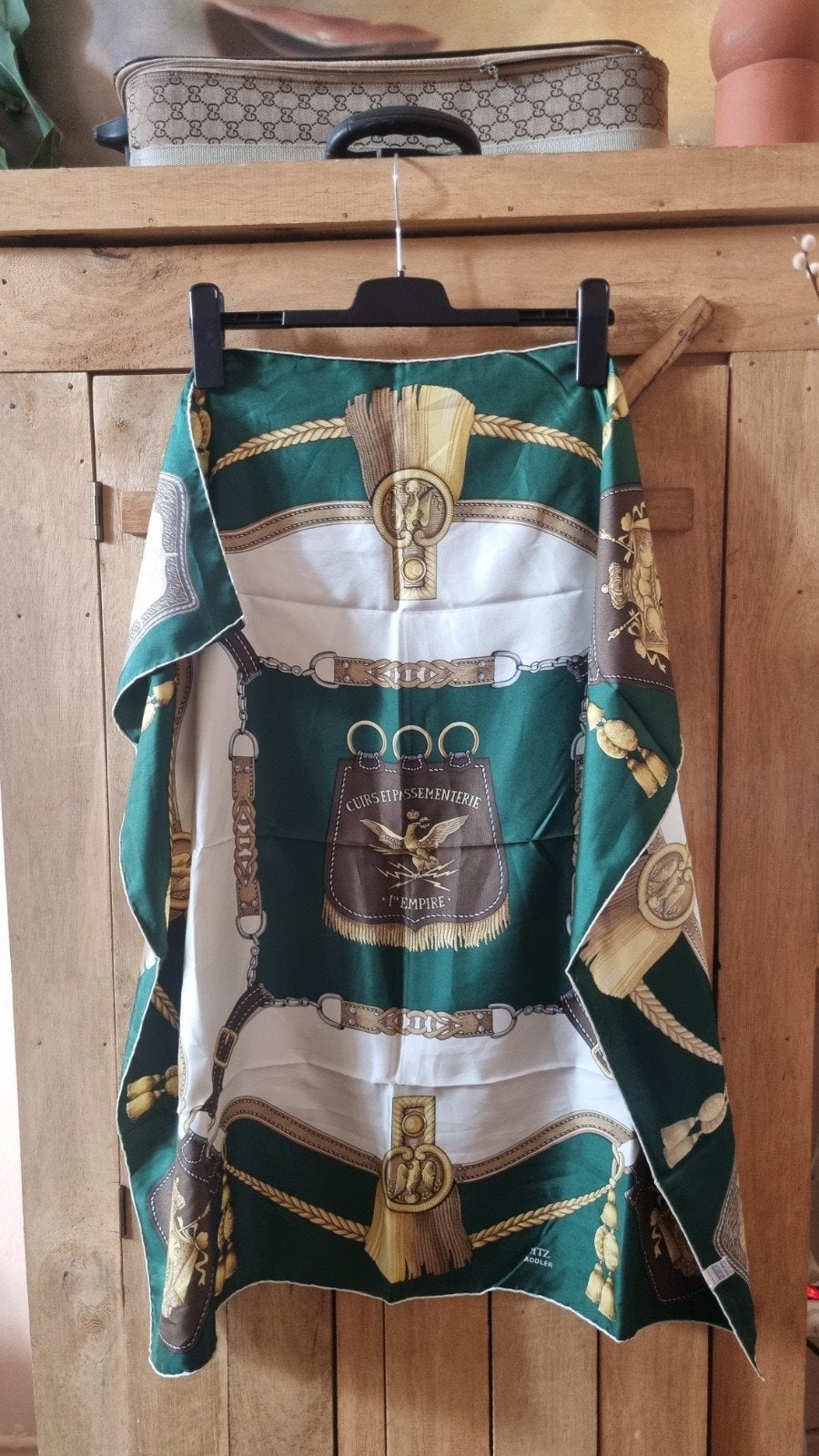 Vintage Ritz Saddler zijden sjaal met paardenprint, Ritz Saddler, Ophalen of Verzenden, Zo goed als nieuw