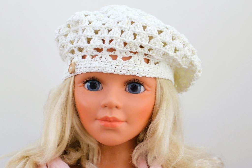 Baret meisje, Kinderen en Baby's, Kinderkleding | Petten en Hoeden, Verzenden, Zo goed als nieuw, Handgemaakt, Meisje