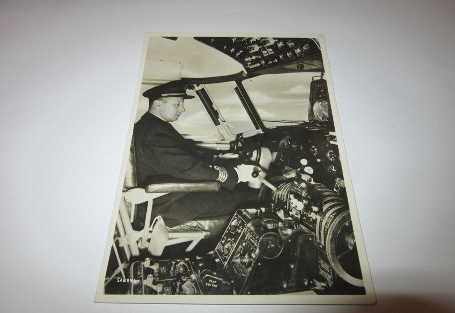 Sabena ansichtkaart The captain at the commands, Verzenden, Zo goed als nieuw, Kaart, Foto of Prent