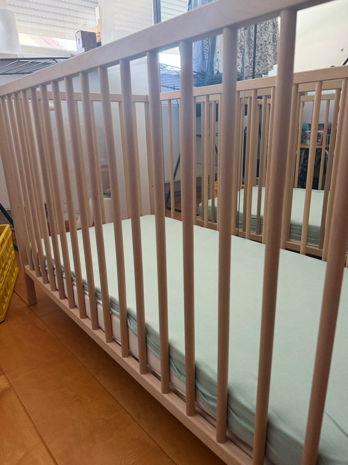 Ikea beuken kinderbed 60x120 cm, Ophalen, Gebruikt, Lattenbodem, Minder dan 140 cm
