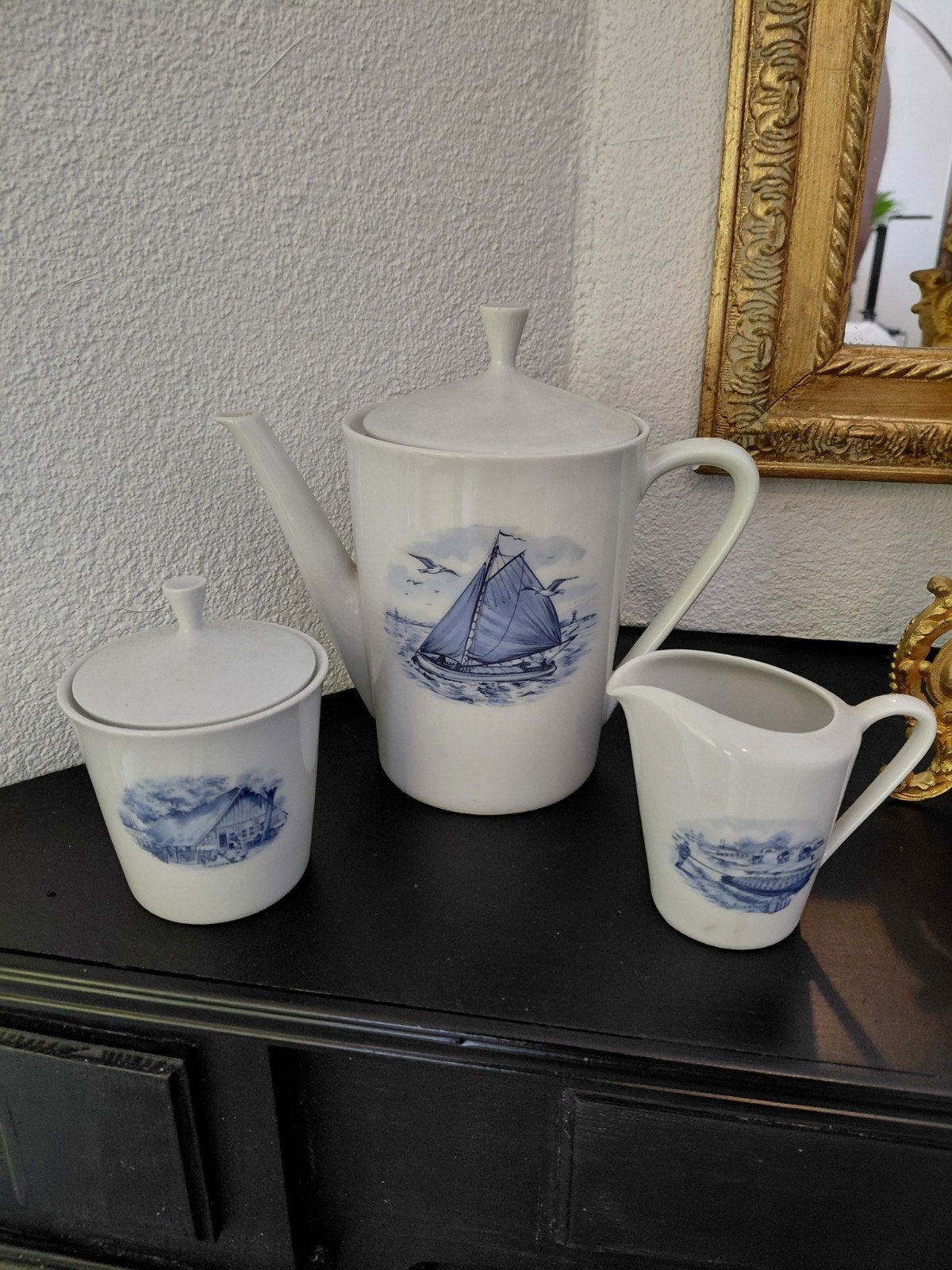 koffiepot suiker en melkstel servies Holland merk Bavaria, Overige merken, Landelijk/Boerenbont, Ophalen of Verzenden, Zo goed als nieuw
