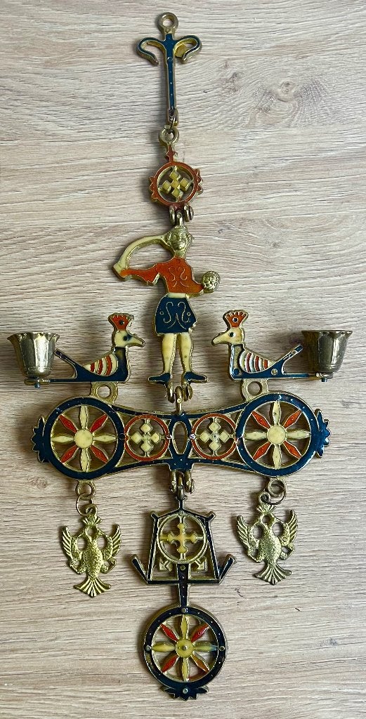 Byzantijnse-Griekse hangkandelaar., Ophalen of Verzenden