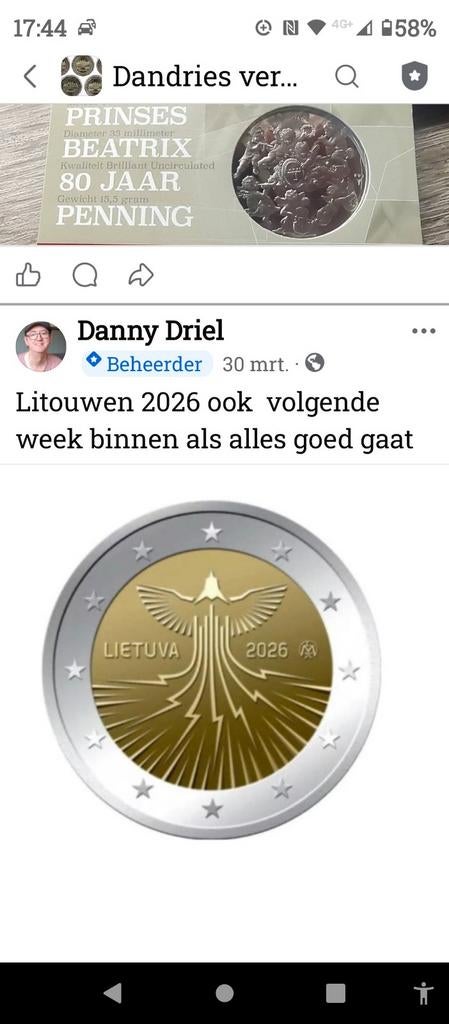 2 euro Litouwen 2026 unc teab, Postzegels en Munten, Munten | Europa | Euromunten, Ophalen of Verzenden, Overige landen, 2 euro