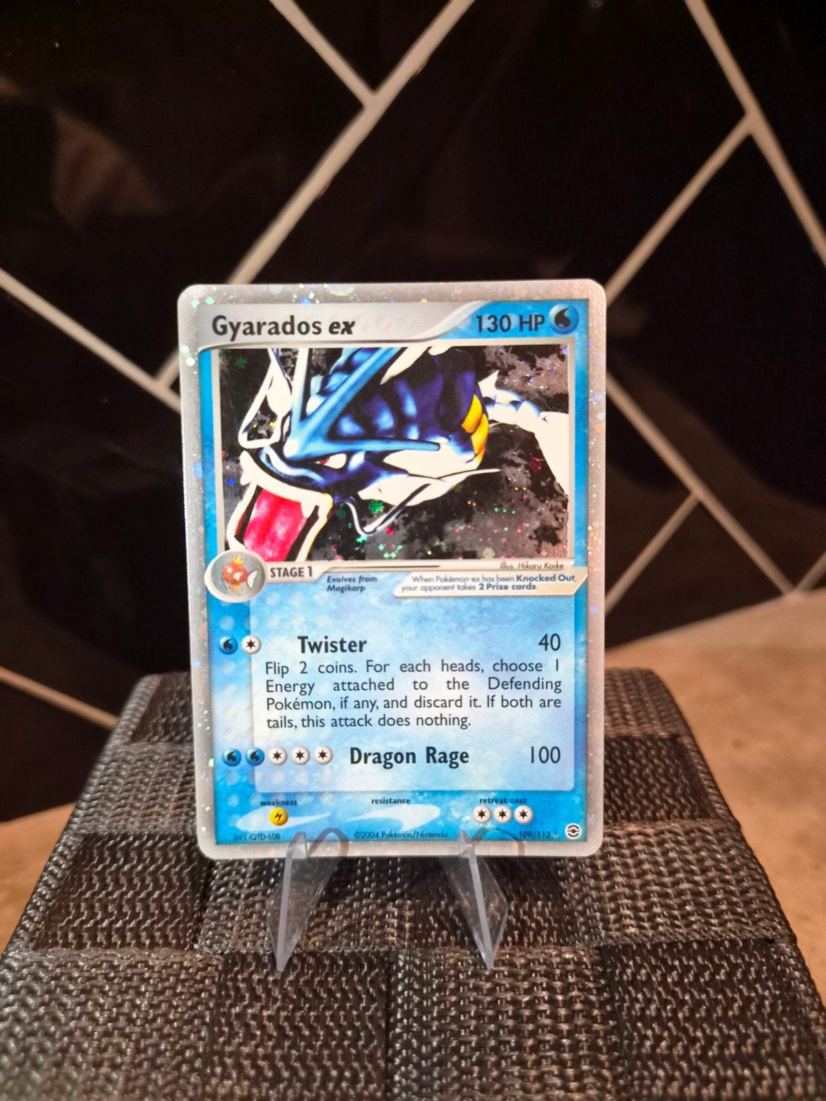 Gyarados ex - Firered Leafgreen Pokémon Kaart, Ophalen of Verzenden, Zo goed als nieuw, Losse kaart, Foil