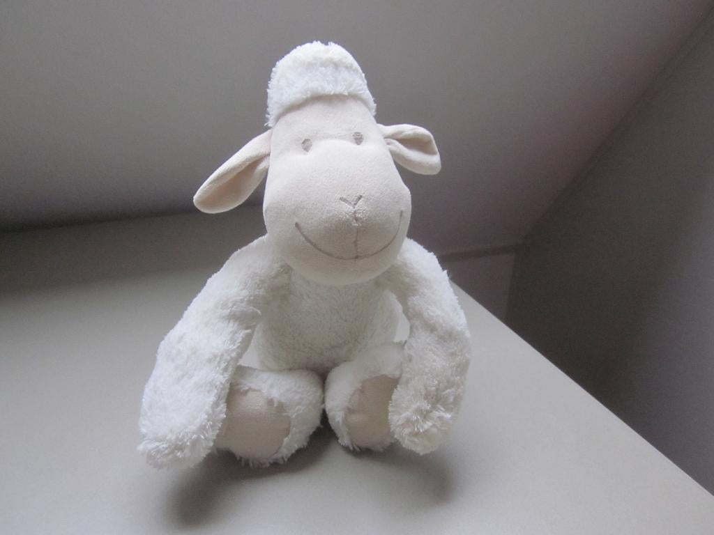Wit zacht pluche schaap knuffel klittenband handjes+voetjes, Overige merken, Overige karakters, Overige typen, Nieuw