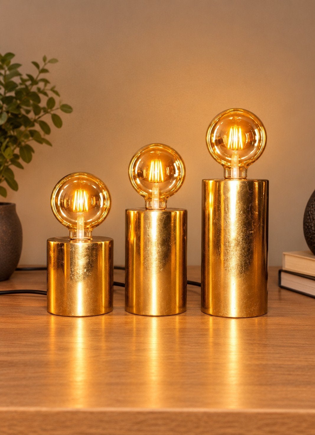 luxe set van 3 colmore tafellampen, Huis en Inrichting, Ophalen, Overige merken, Goud, E27 (groot)