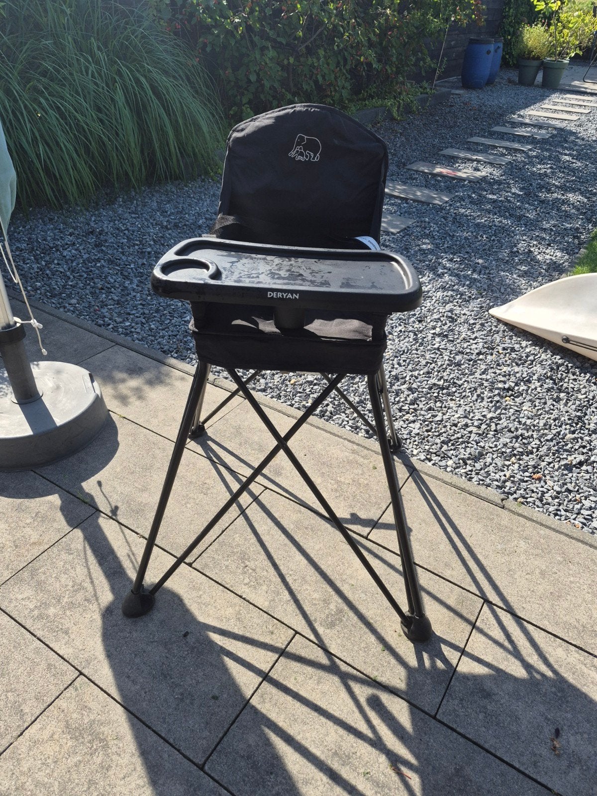 Deryan Campingstoel/kinderstoel met eetblad, Kinderen en Baby's, Ophalen of Verzenden, Gebruikt, Inklapstoel, Gordel(s)