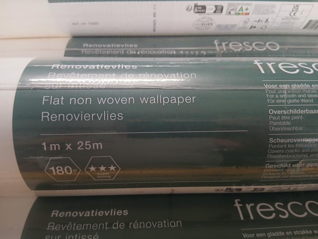 RENOVLIES 180 GRAM SUPERFRESCO MODEL 7600 WIT VOORGESAUSD, Wit, Ophalen of Verzenden, Fresco, .