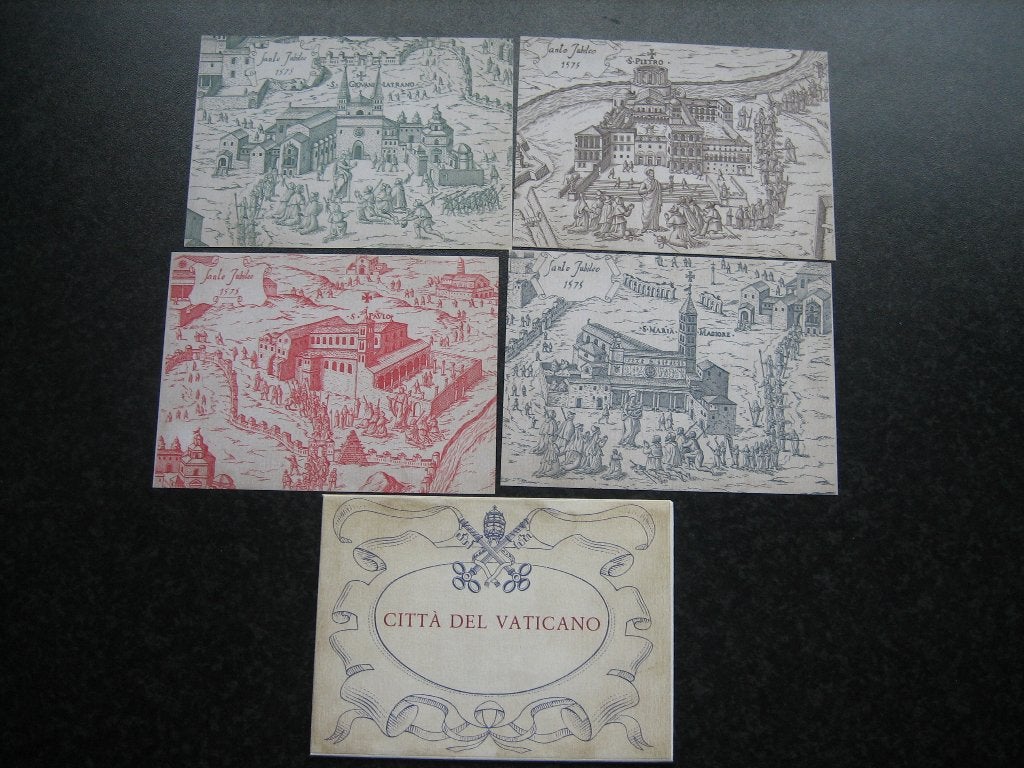VATICAAN mapje 4 AK/poststukken 1300 Lire niet gestempeld, Ophalen of Verzenden, 1980 tot heden, Overig Europa