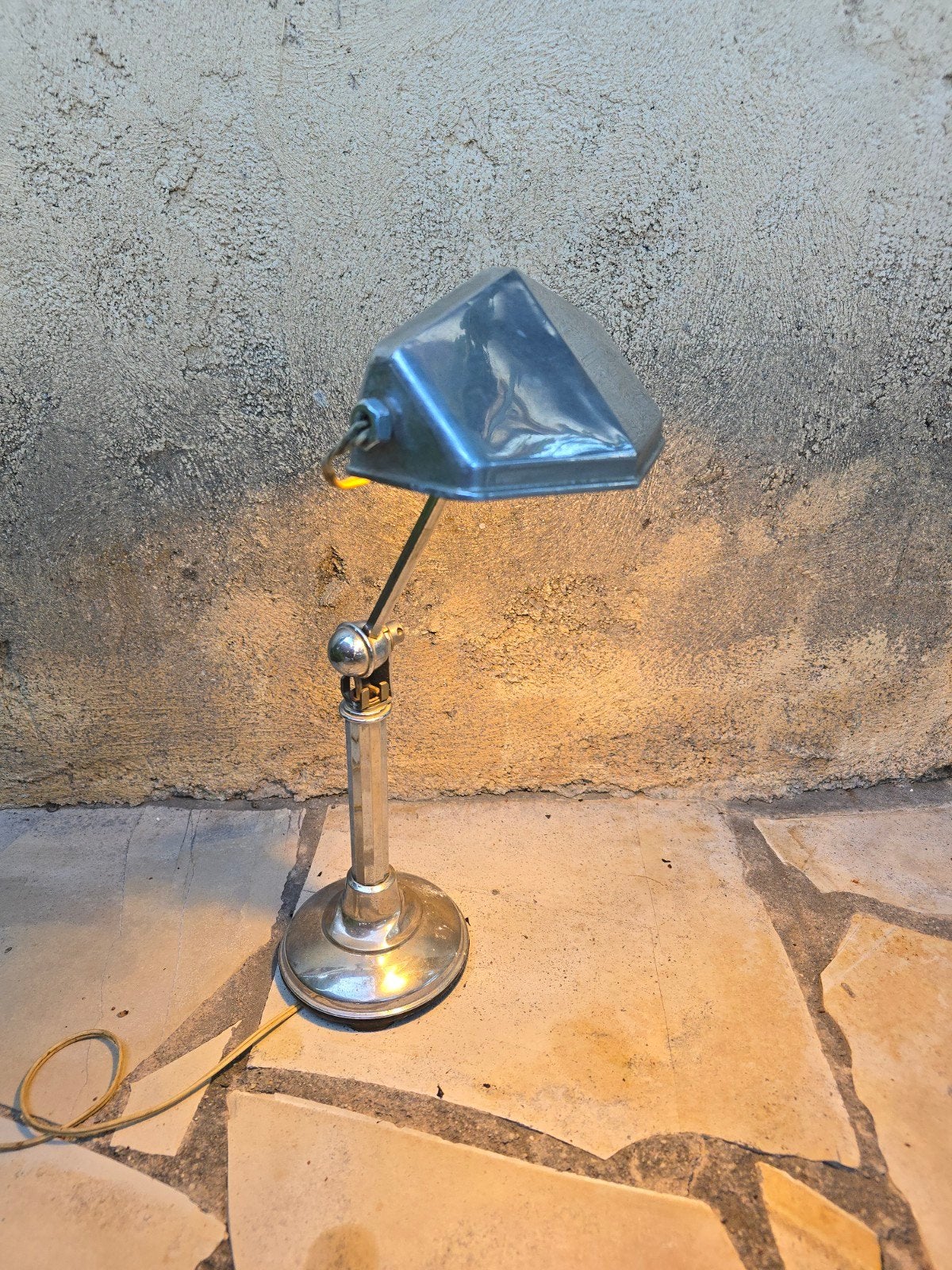 Antieke Franse chrome Art Deco 30S Lampe Piourett - 30S €340, Ophalen of Verzenden