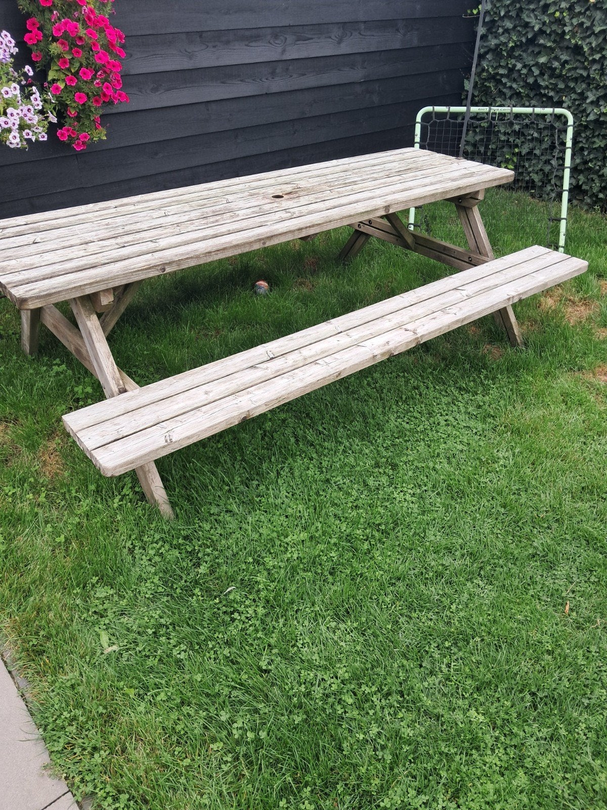 Picknick bank, Tuin en Terras, Ophalen, Gebruikt, Rechthoekig, Hout