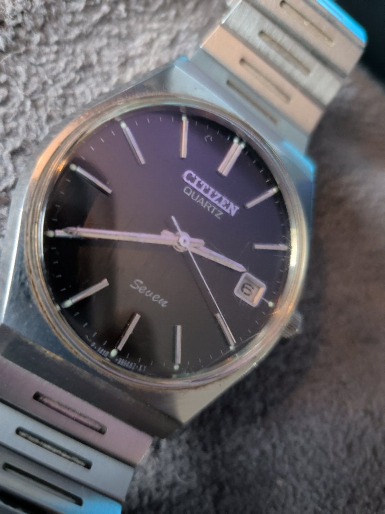 citizen quartz 7 seven vintage horloge, Staal, Met bandje, Polshorloge, Citizen
