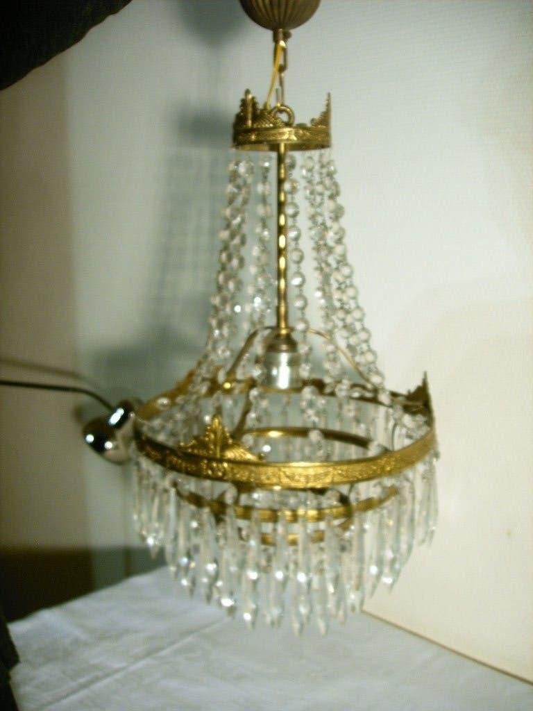 Een grote kroonluchter, Ophalen of Verzenden, Zo goed als nieuw, Glas, Neoclassicistisch