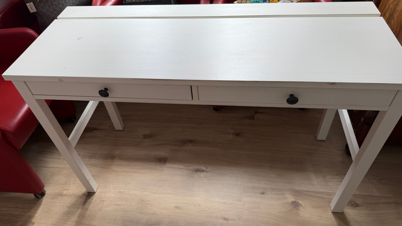 IKEA Hemnes bureau wit met 2 lades - 120x47 cm, Ophalen, Gebruikt, Met lades, IKEA