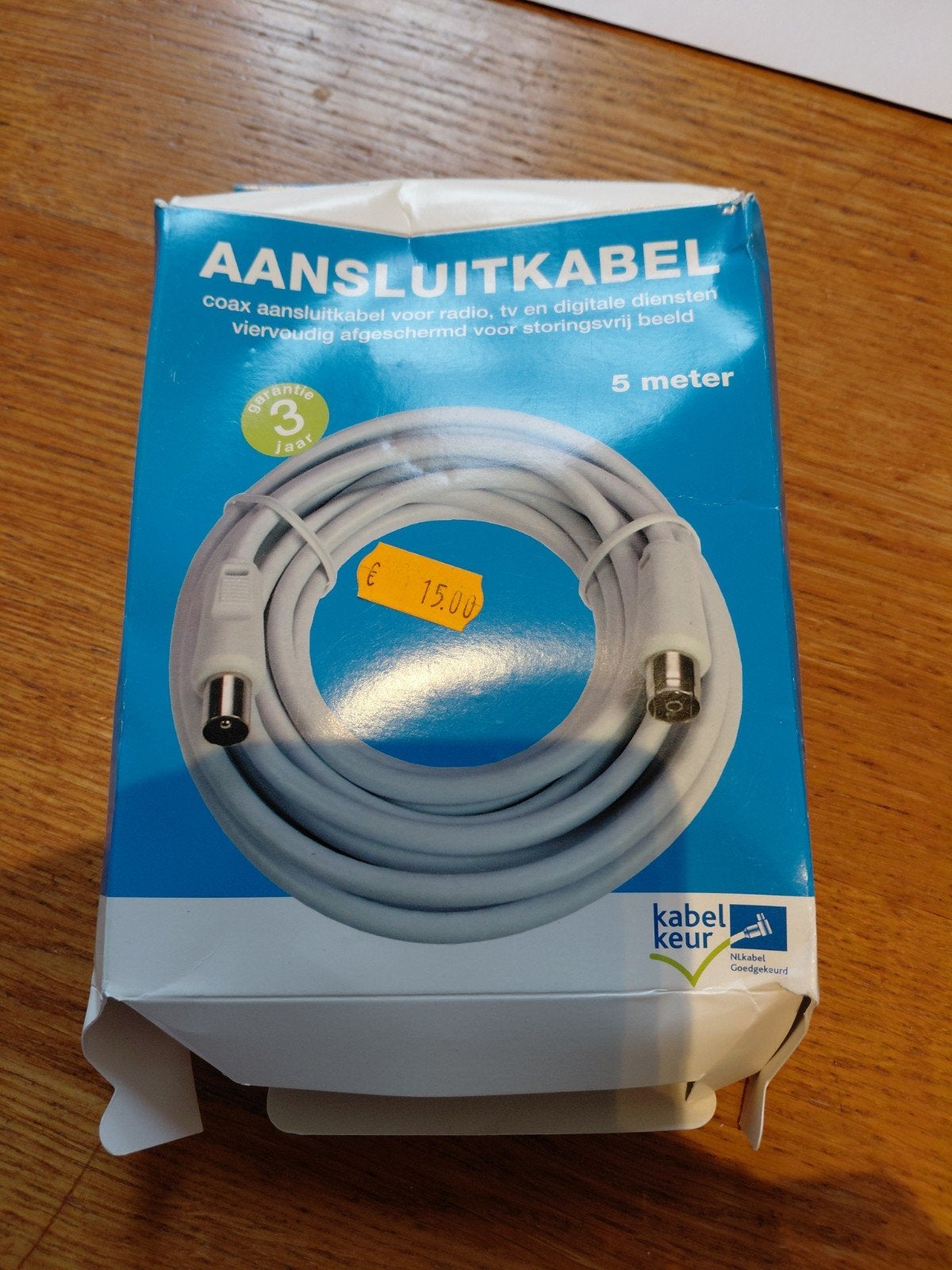 Coax Aansluitkabel 5 Meter - Nieuw, Ophalen of Verzenden, Nieuw, 2 tot 5 meter, Coaxiale kabel
