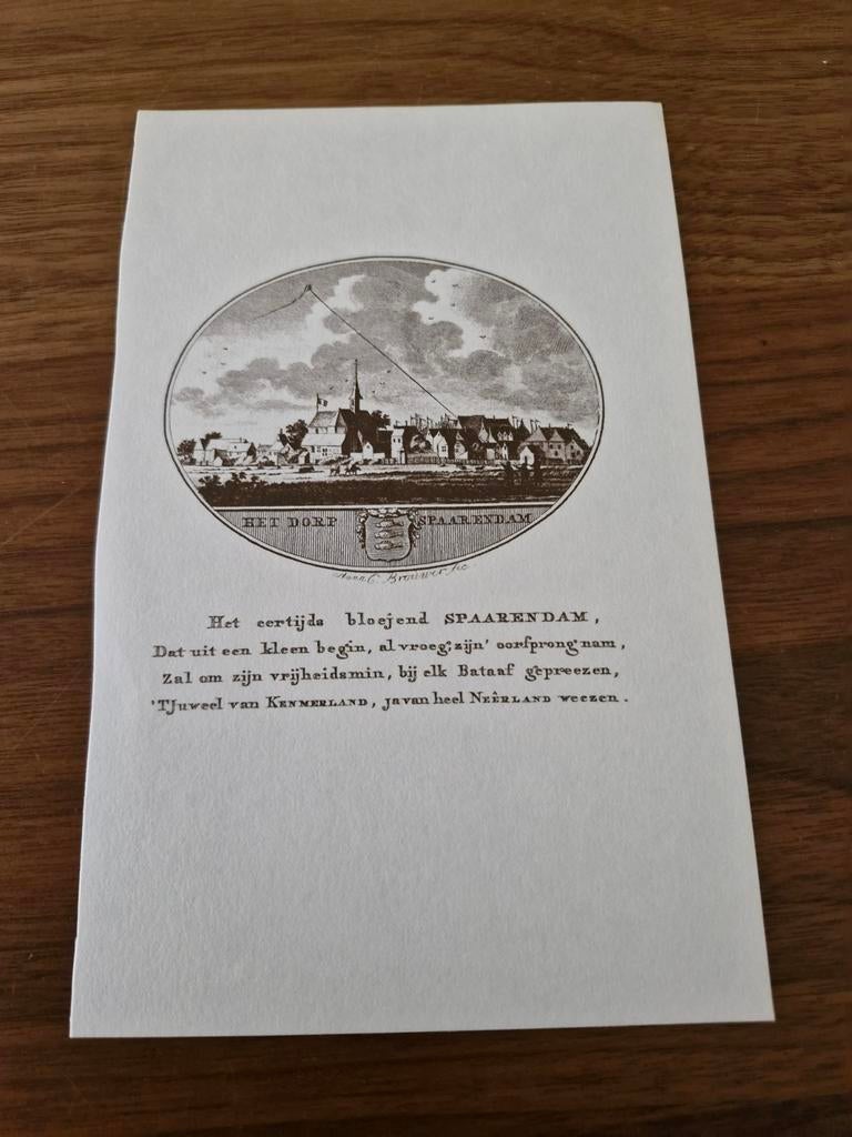 Prent Het Dorp Spaarndam, Ophalen of Verzenden