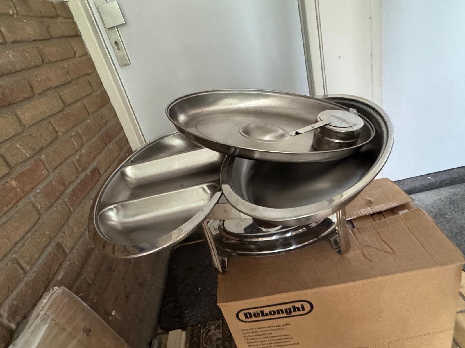 RVS chafing dish/buffetwarmer, Stapelbaar, Ophalen of Verzenden, Nieuw, Overige typen