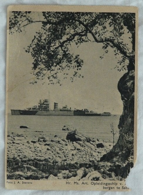 Postkaart, Hr. Ms. Art. Opleidingsschip v. Kinsbergen, WW2., Ophalen of Verzenden, 1940 tot 1960, Ongelopen, Politiek en Historie
