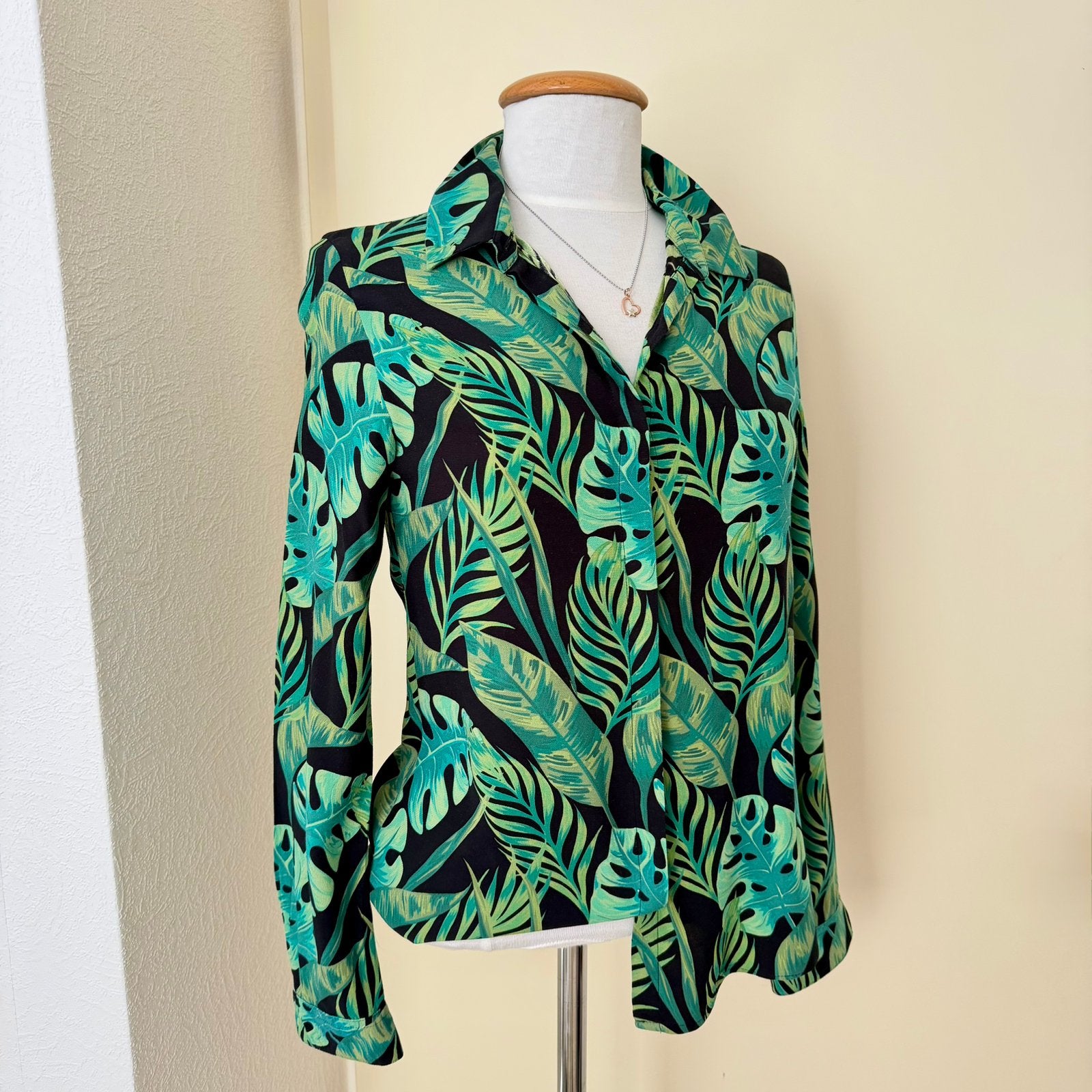 Fabienne Chapot blouse bloes knoop floral groen zwart XS 34, Ophalen of Verzenden, Zo goed als nieuw, Maat 34 (XS) of kleiner