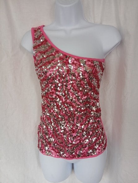 Gave roze top 1 mouw, paillettes mt S merk Kikiriki, ., Ophalen of Verzenden, Zo goed als nieuw, .