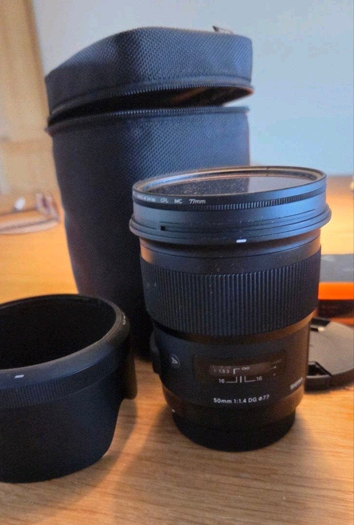 Sigma 50mm F1.4 lens voor Canon, Sigma, Beschermhoes/tas, Ophalen of Verzenden, Zo goed als nieuw